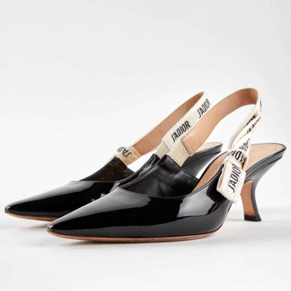 Black Dior Slingback 65mm Heels size 6.5